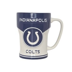 Indianapolis Colts NFL Coffee Mug Sculpted Embossed‎ Russ Berrie Blue White
